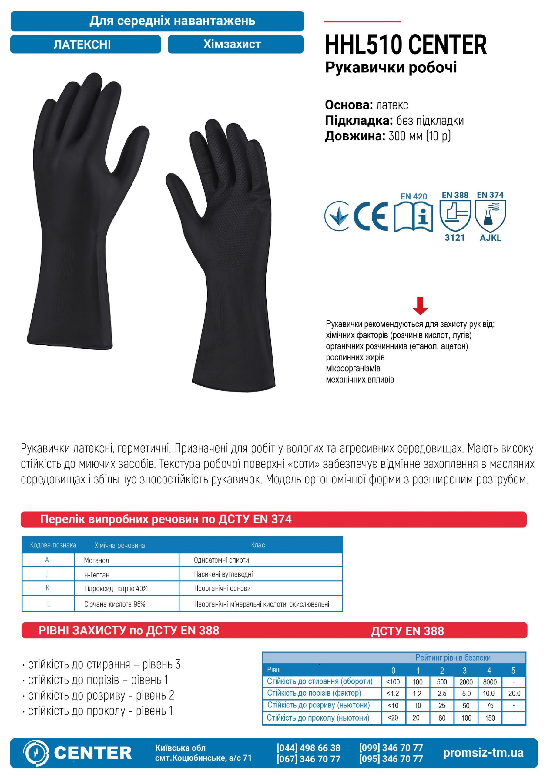 Рукавички КЩС латексні "HHL510 CENTER" - Зображення 4